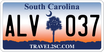 SC license plate ALV037