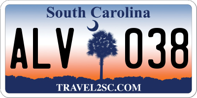 SC license plate ALV038