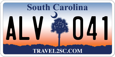 SC license plate ALV041