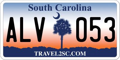SC license plate ALV053