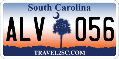SC license plate ALV056