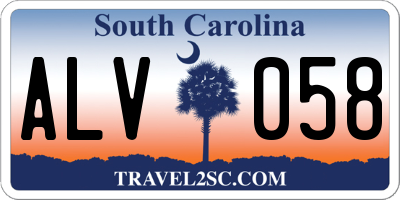 SC license plate ALV058