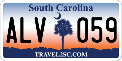 SC license plate ALV059