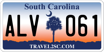 SC license plate ALV061