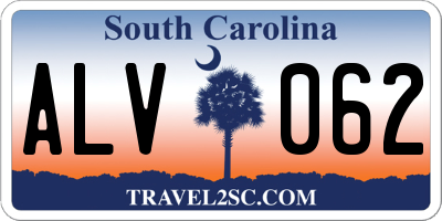 SC license plate ALV062