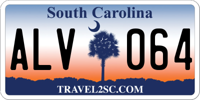SC license plate ALV064
