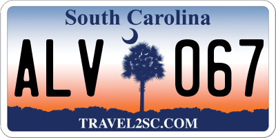 SC license plate ALV067