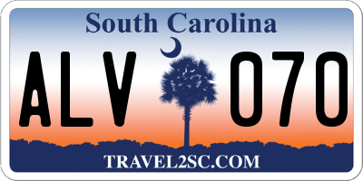 SC license plate ALV070