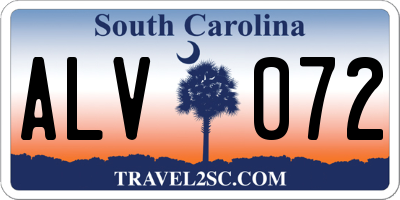 SC license plate ALV072