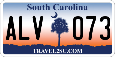 SC license plate ALV073
