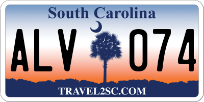 SC license plate ALV074
