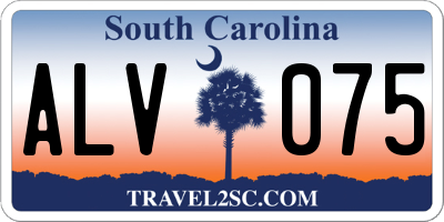 SC license plate ALV075