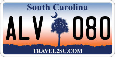 SC license plate ALV080