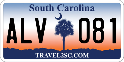 SC license plate ALV081