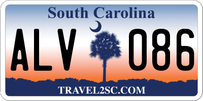 SC license plate ALV086