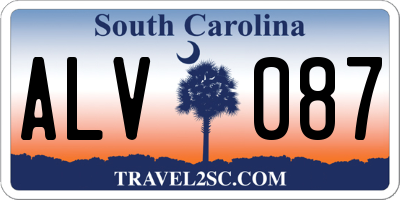 SC license plate ALV087