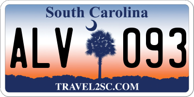 SC license plate ALV093