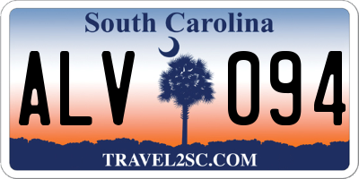 SC license plate ALV094