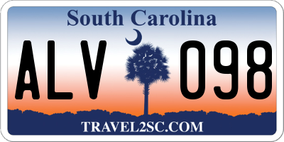 SC license plate ALV098