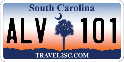 SC license plate ALV101