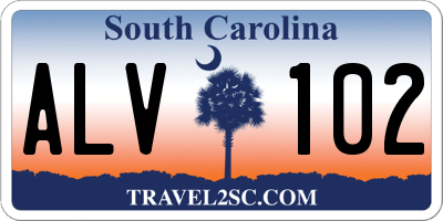 SC license plate ALV102