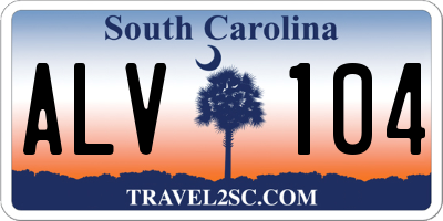 SC license plate ALV104