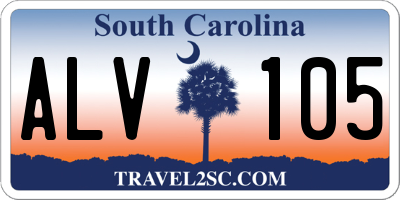 SC license plate ALV105