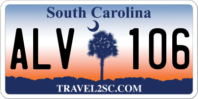 SC license plate ALV106