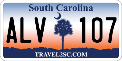 SC license plate ALV107
