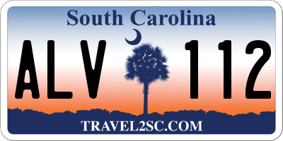 SC license plate ALV112
