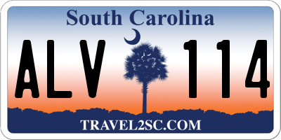 SC license plate ALV114