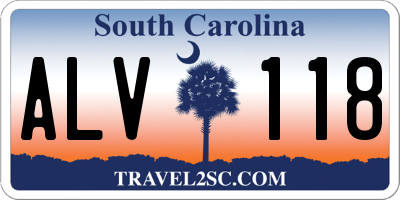 SC license plate ALV118