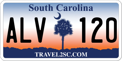 SC license plate ALV120