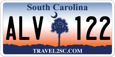 SC license plate ALV122