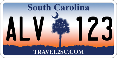 SC license plate ALV123