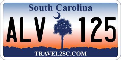 SC license plate ALV125