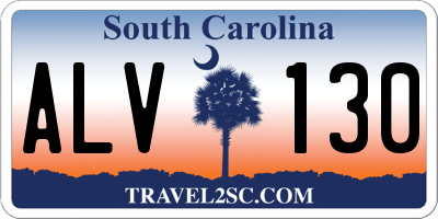 SC license plate ALV130
