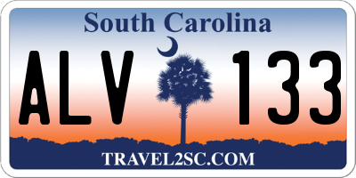 SC license plate ALV133