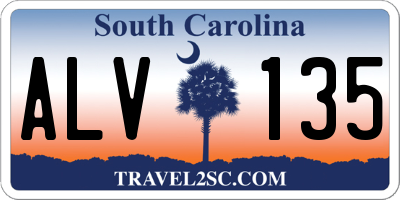 SC license plate ALV135