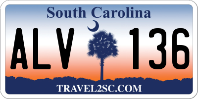 SC license plate ALV136