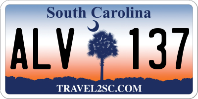 SC license plate ALV137