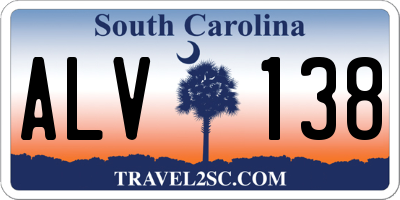 SC license plate ALV138
