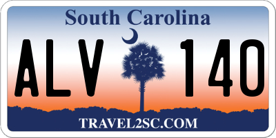 SC license plate ALV140