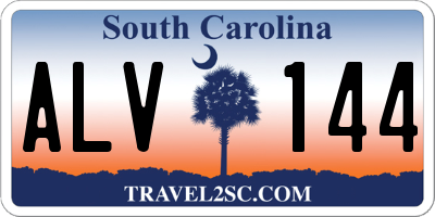SC license plate ALV144