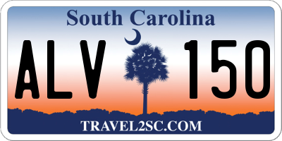 SC license plate ALV150
