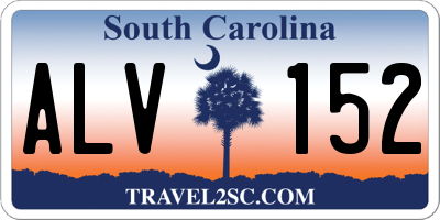 SC license plate ALV152