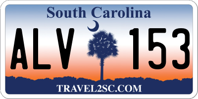 SC license plate ALV153