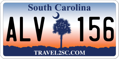 SC license plate ALV156