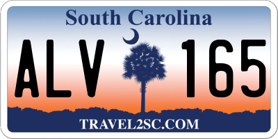 SC license plate ALV165