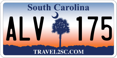 SC license plate ALV175